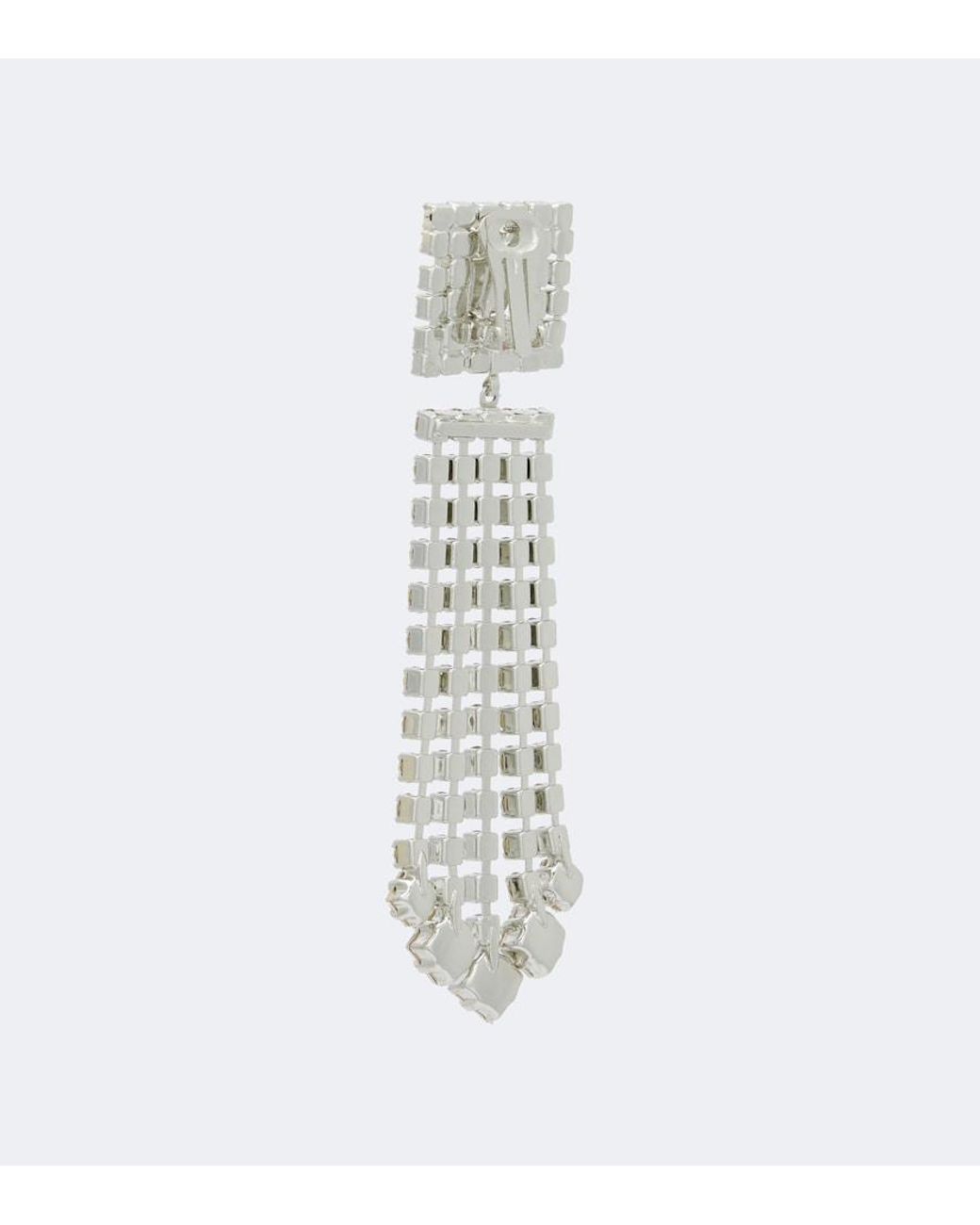 Magda Butrym White Crystal-Embellished Drop Earrings