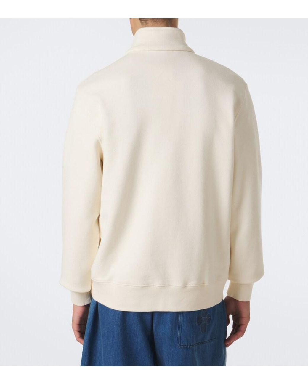 Orlebar Brown Natural Wyatt Cotton Jersey Half-Zip Sweatshirt for men