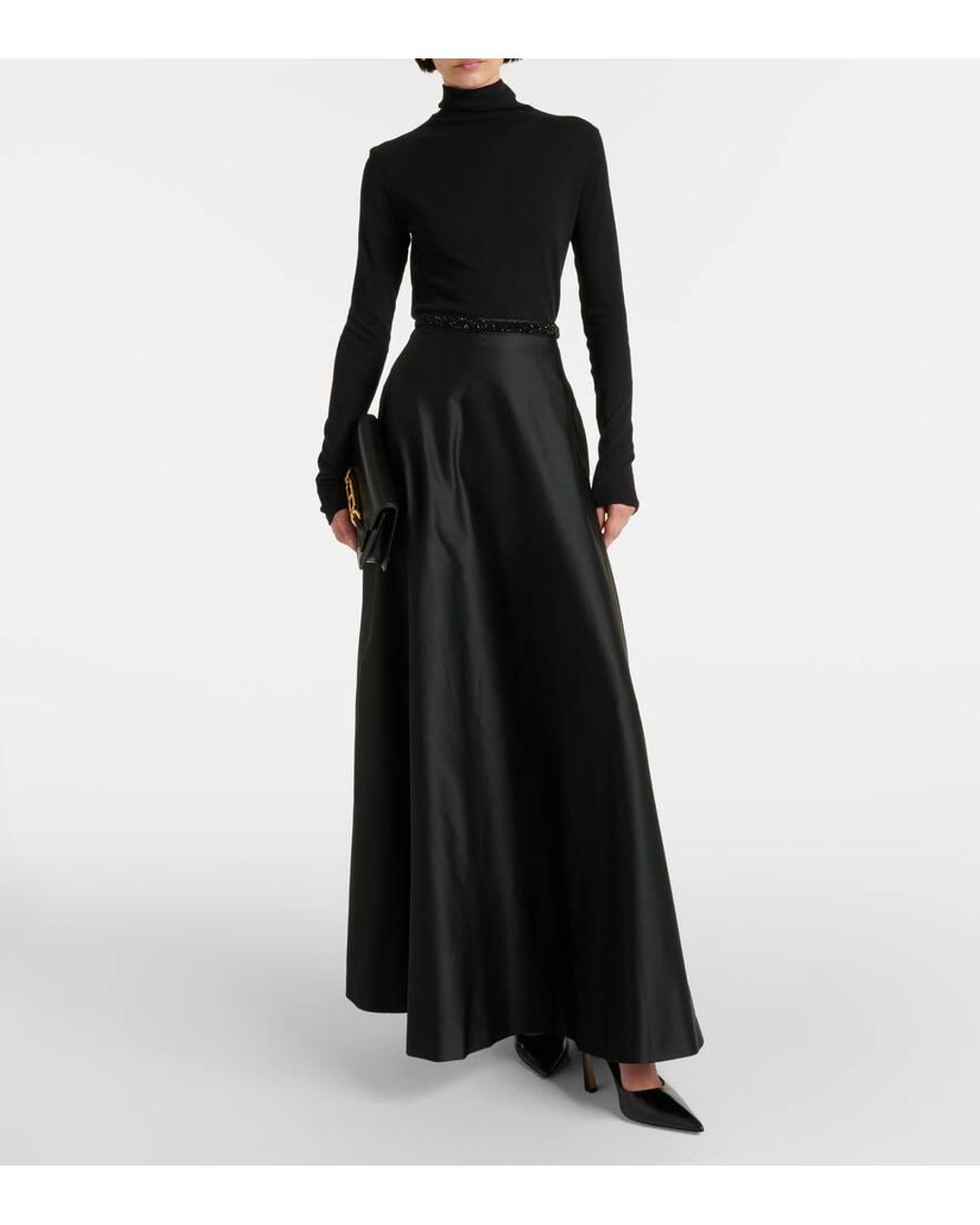 Max Mara Brasile Embellished Maxi Skirt in Black | Lyst