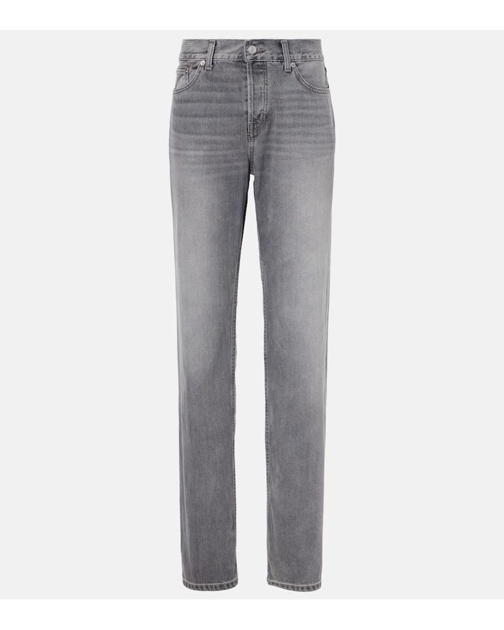 Re/done Gray High-Rise Straight Jeans