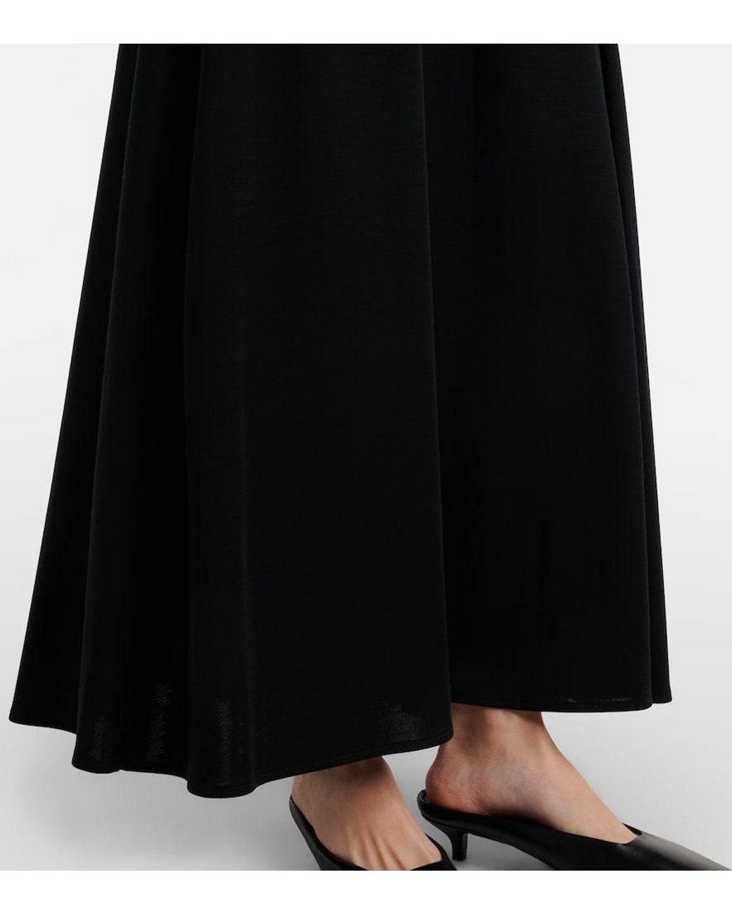 Max Mara Black Stilla Virgin Wool Maxi Skirt
