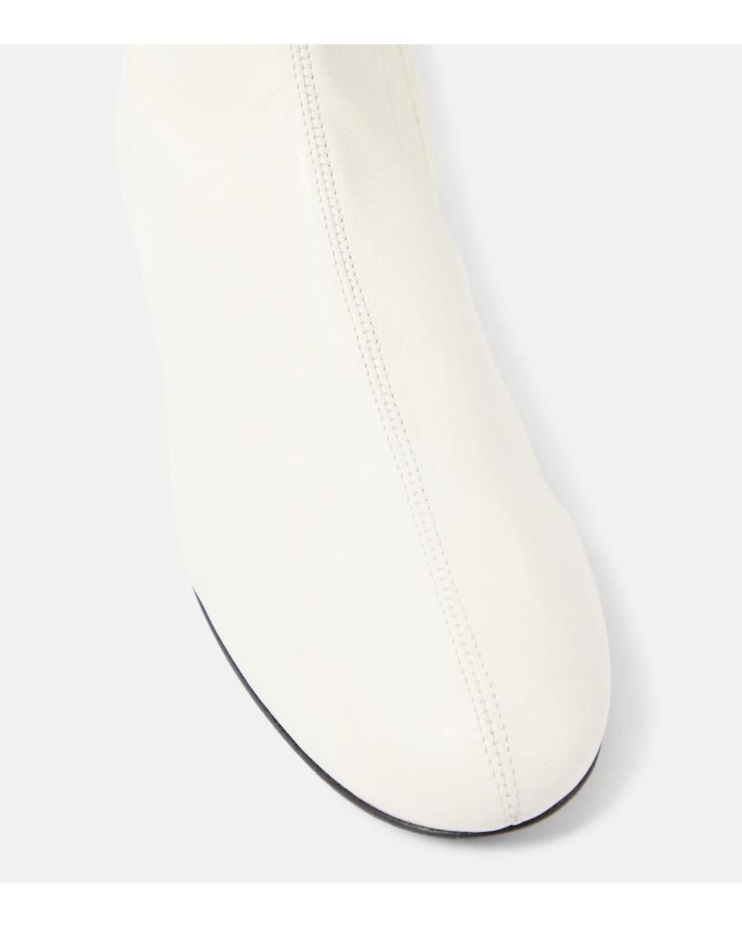 Co. White Leather Knee-High Boots