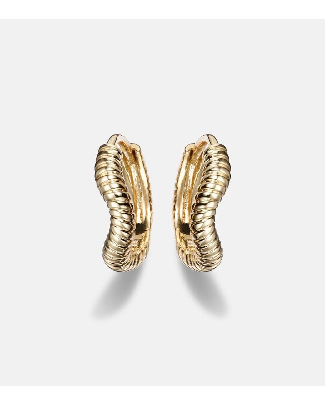 STONE AND STRAND Metallic Freddie 14Kt Huggie Earrings