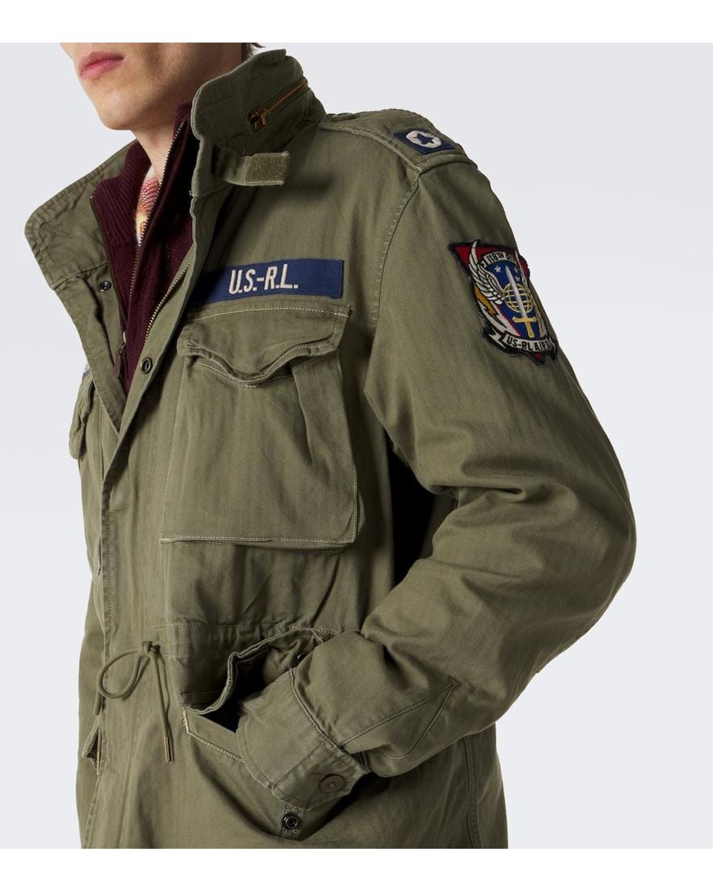 Polo Ralph Lauren Green Iconic Patch-Applique Cotton Field Jacket for men