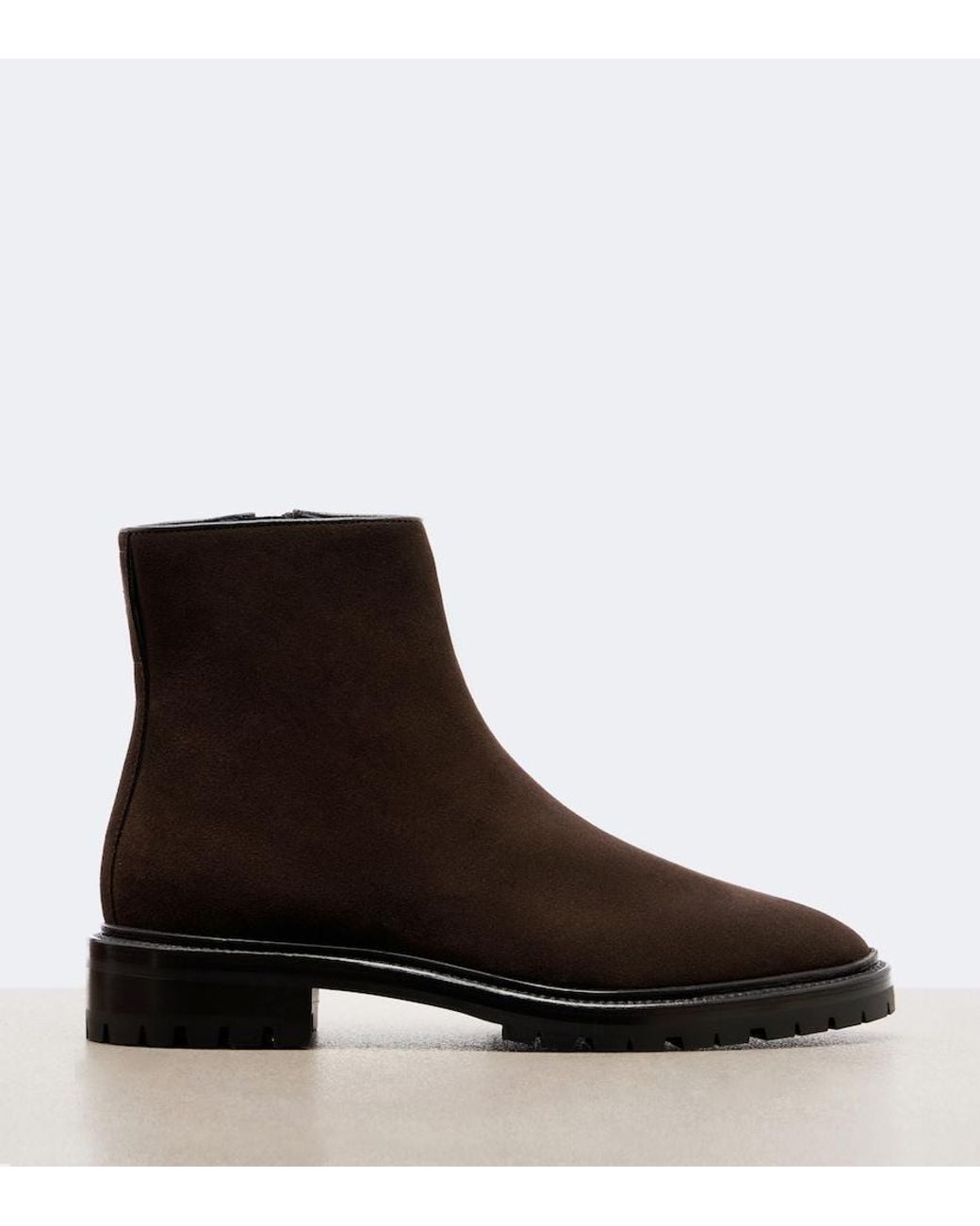 The Row Brown Moto Suede Ankle Boots