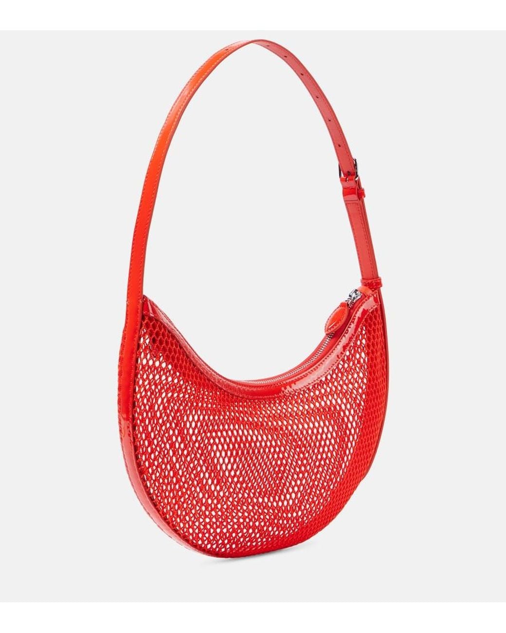 Alaïa Red One Piece Demi Lune Mesh Shoulder Bag