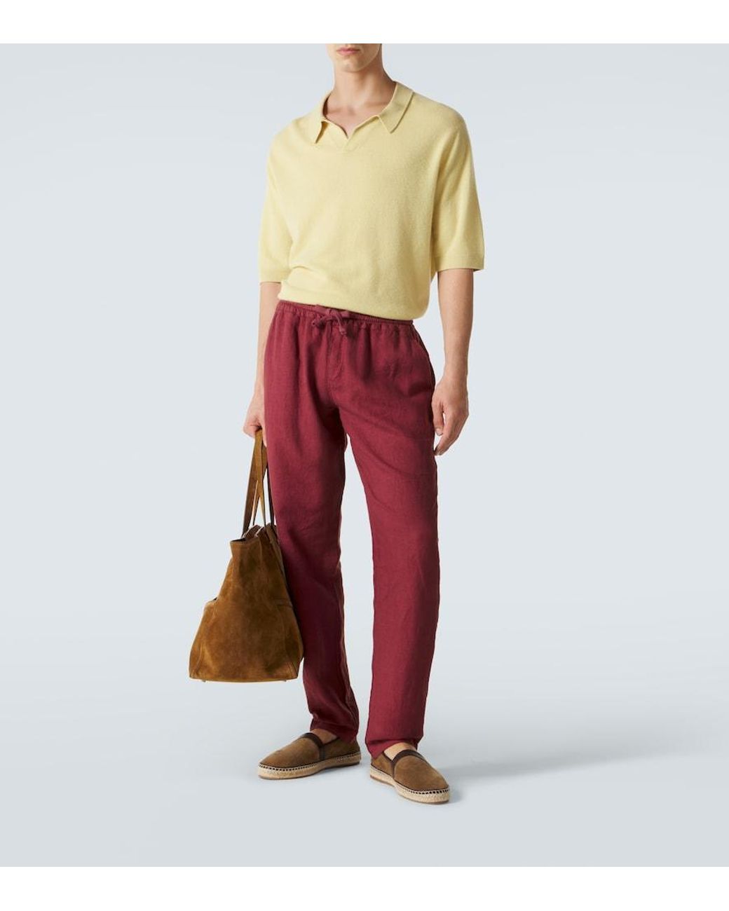 Fedeli Linen Tapered Pants for men