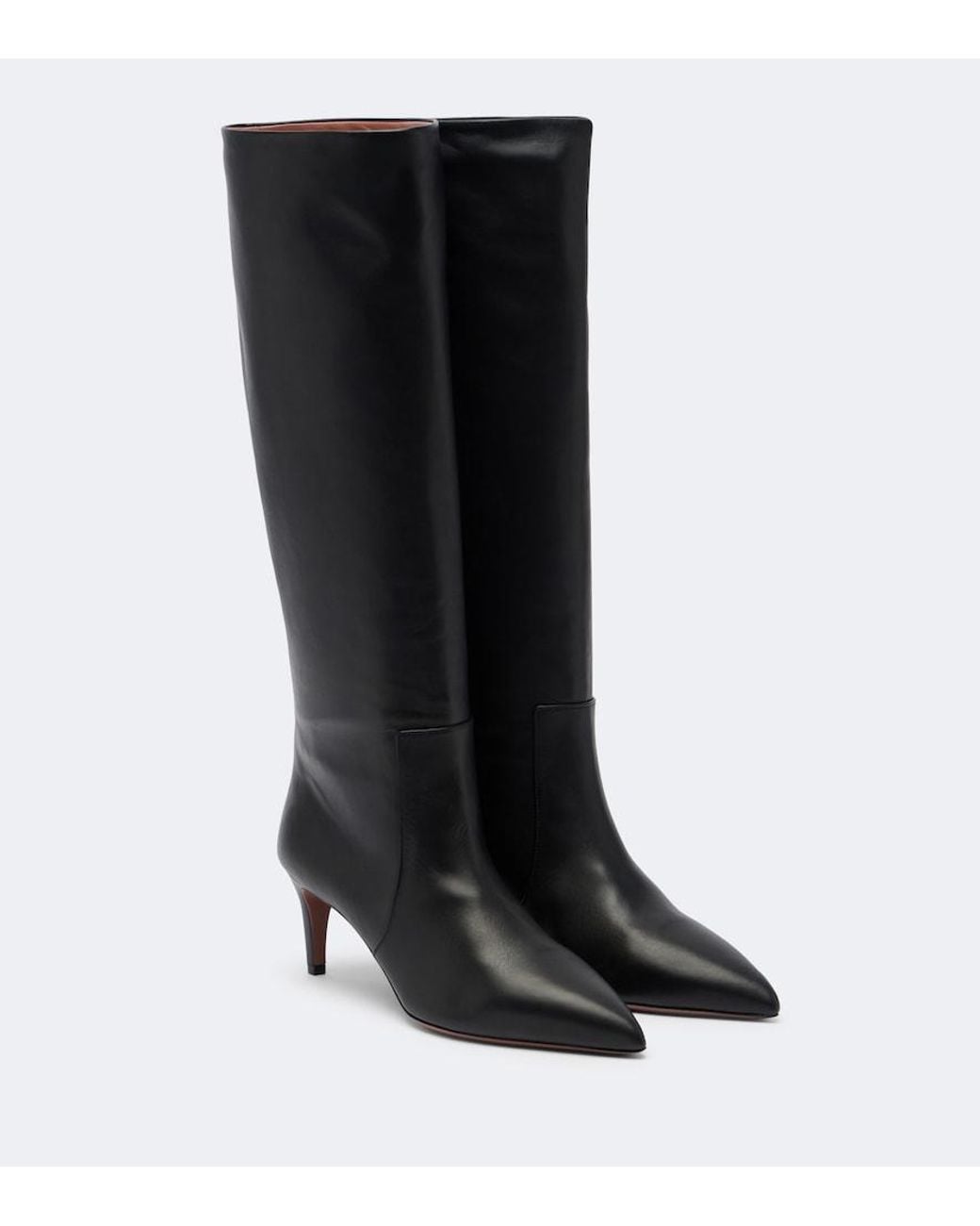 Paris Texas Black Stiletto Leather Knee-High Boots