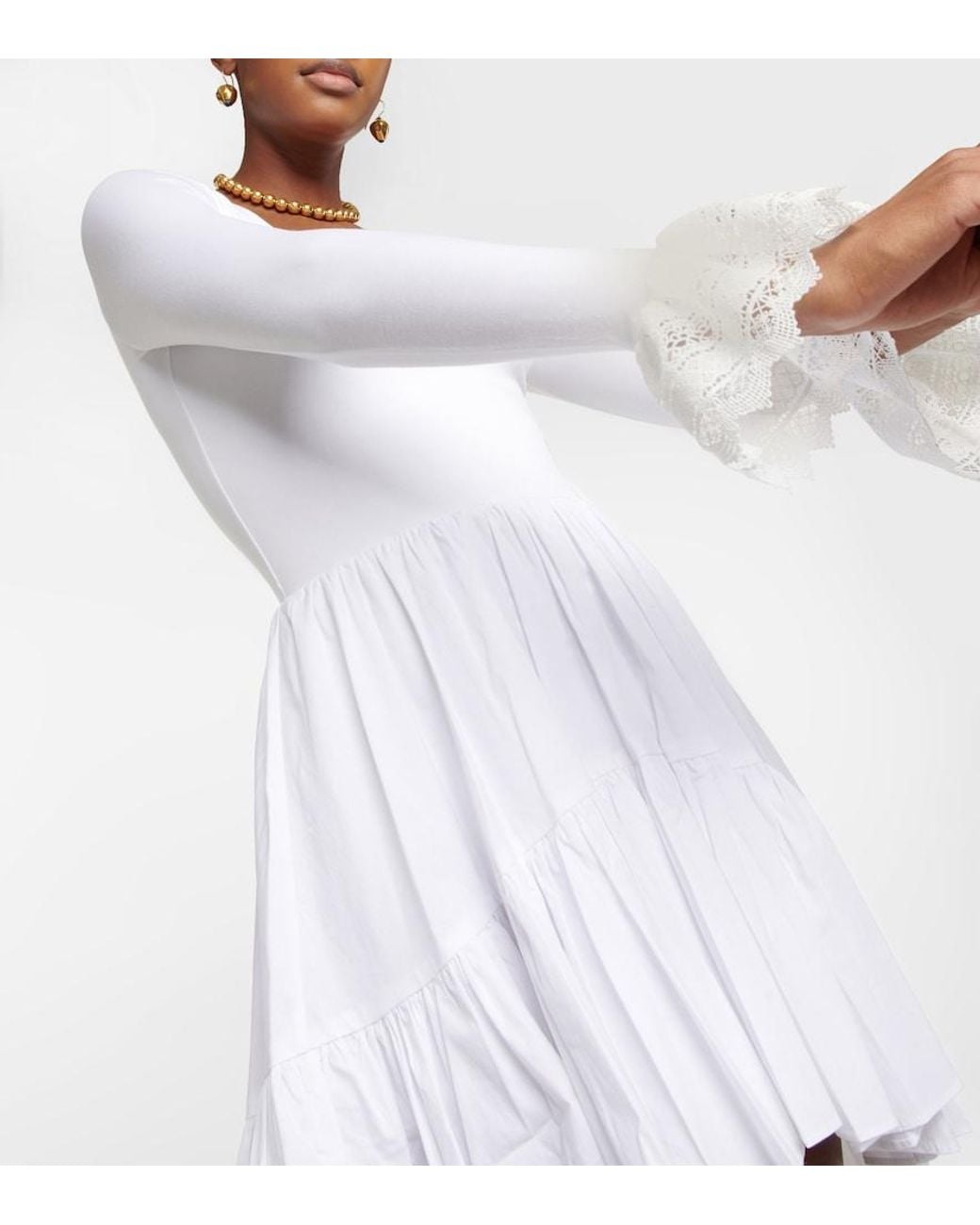 Vestido Corto Maise De Punto Fino Caroline Constas de color White