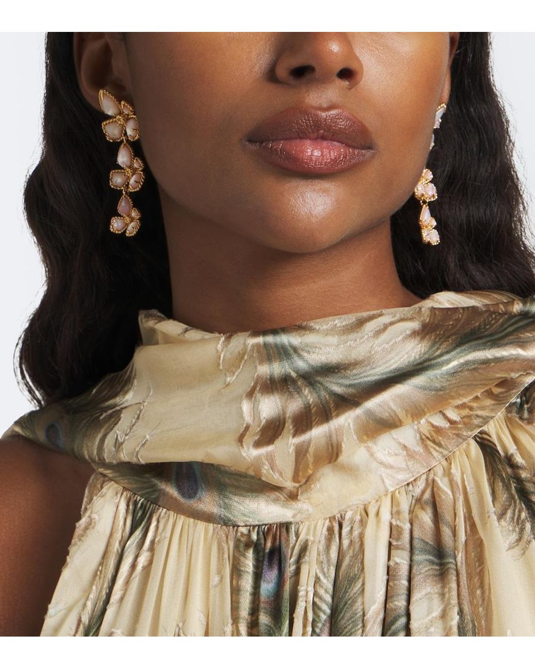 Orecchini Pendenti Bloom di Zimmermann in Metallic