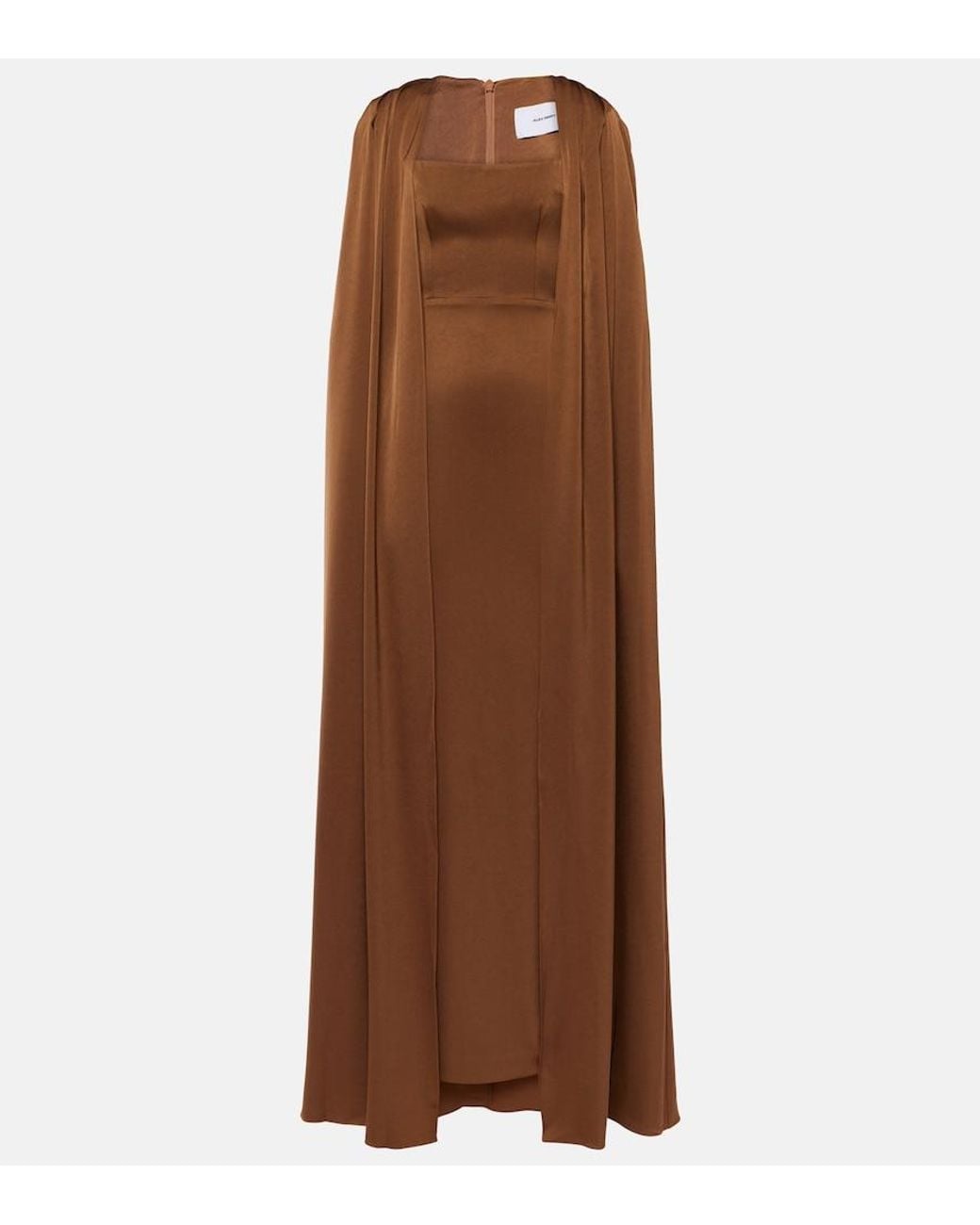 Alex Perry Brown Caped Satin Gown