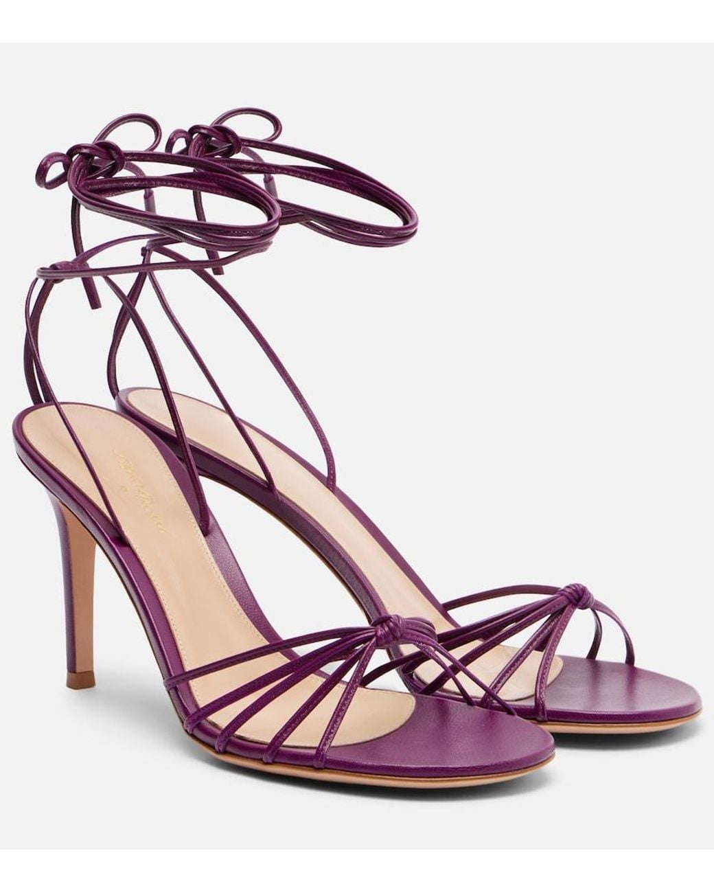 Gianvito Rossi Pink Gwyneth Leather Sandals