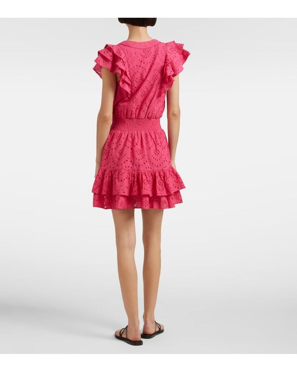 Poupette Pink Camila Shirred Cotton Minidress