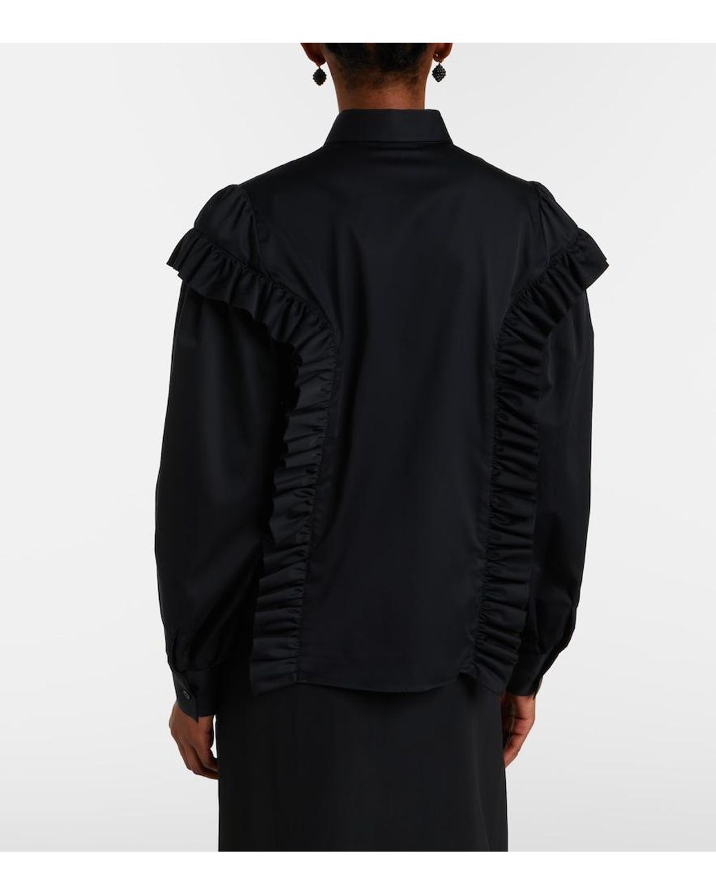 Noir Kei Ninomiya Blue Ruffled Cotton Shirt