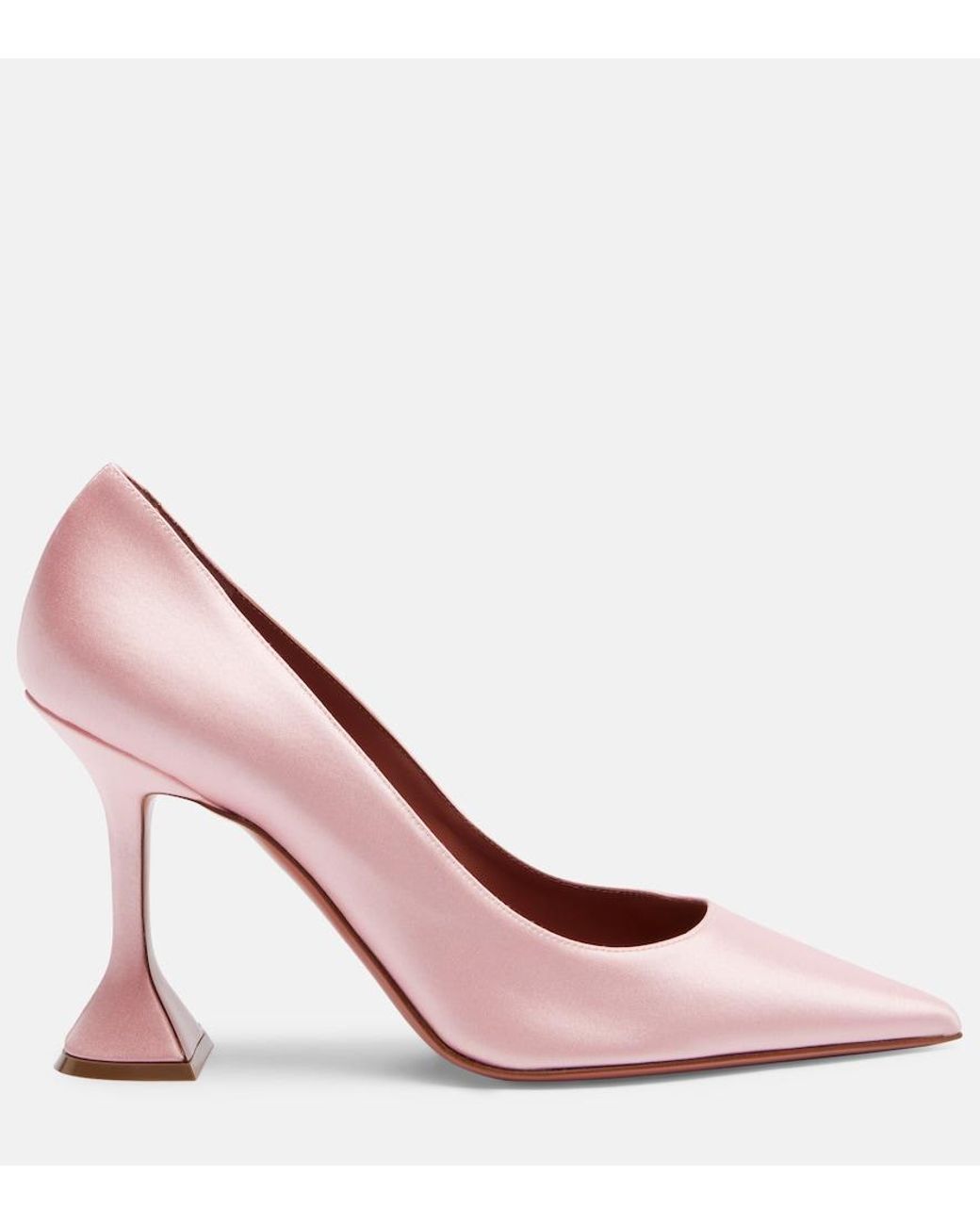 AMINA MUADDI Pink Ami Satin Pumps