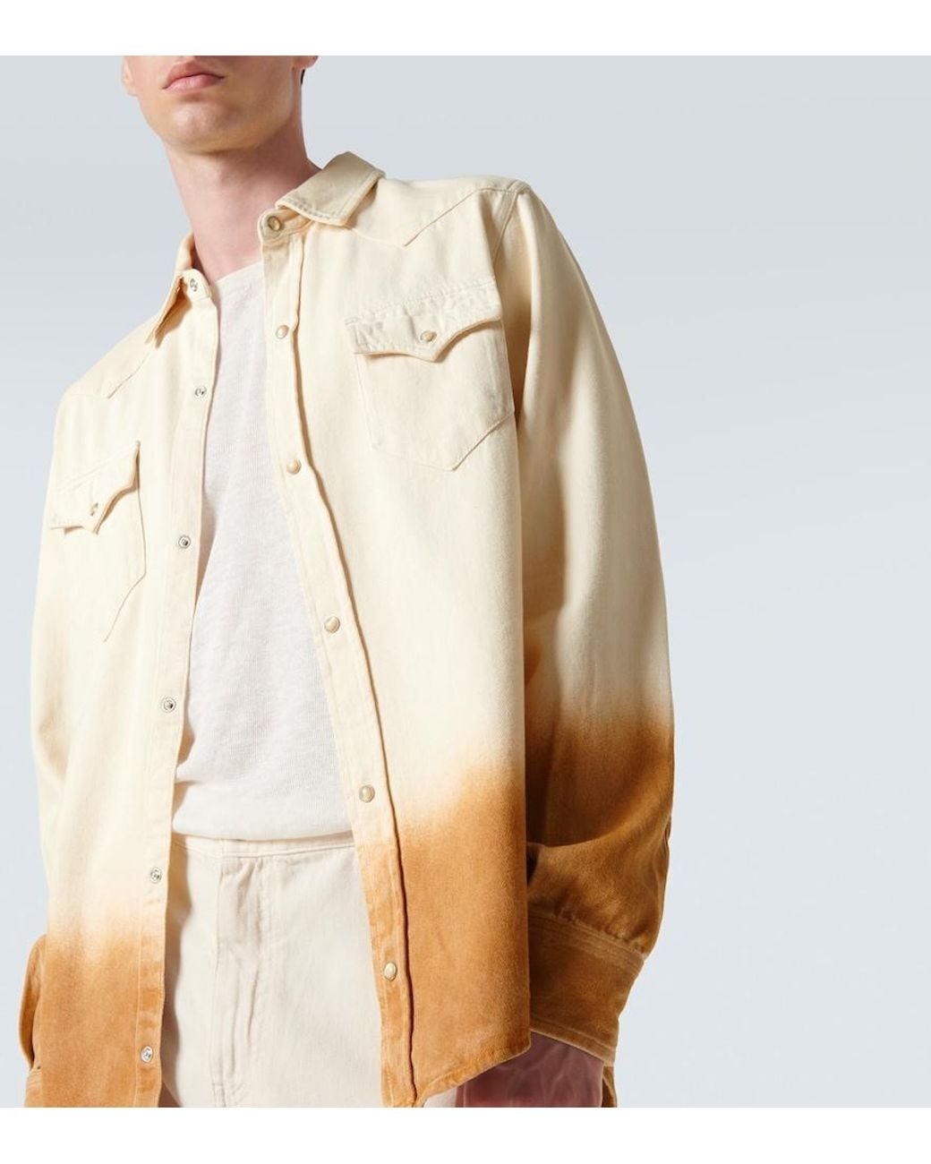 Alanui Natural Bright Hues Printed Denim Shirt for men
