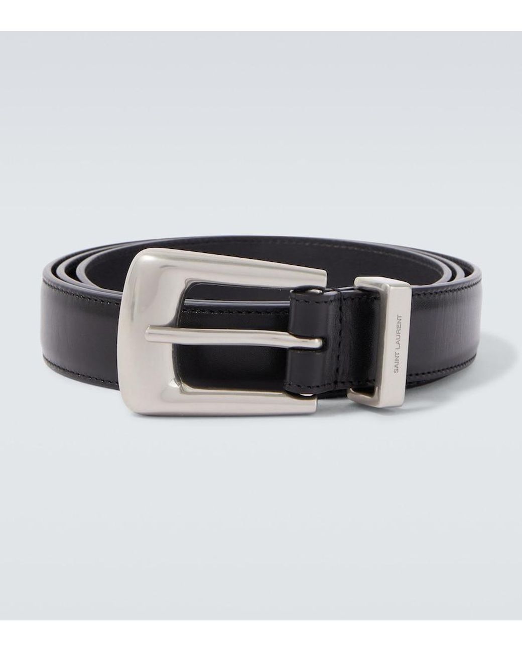 Saint Laurent Black Leather Belt for men