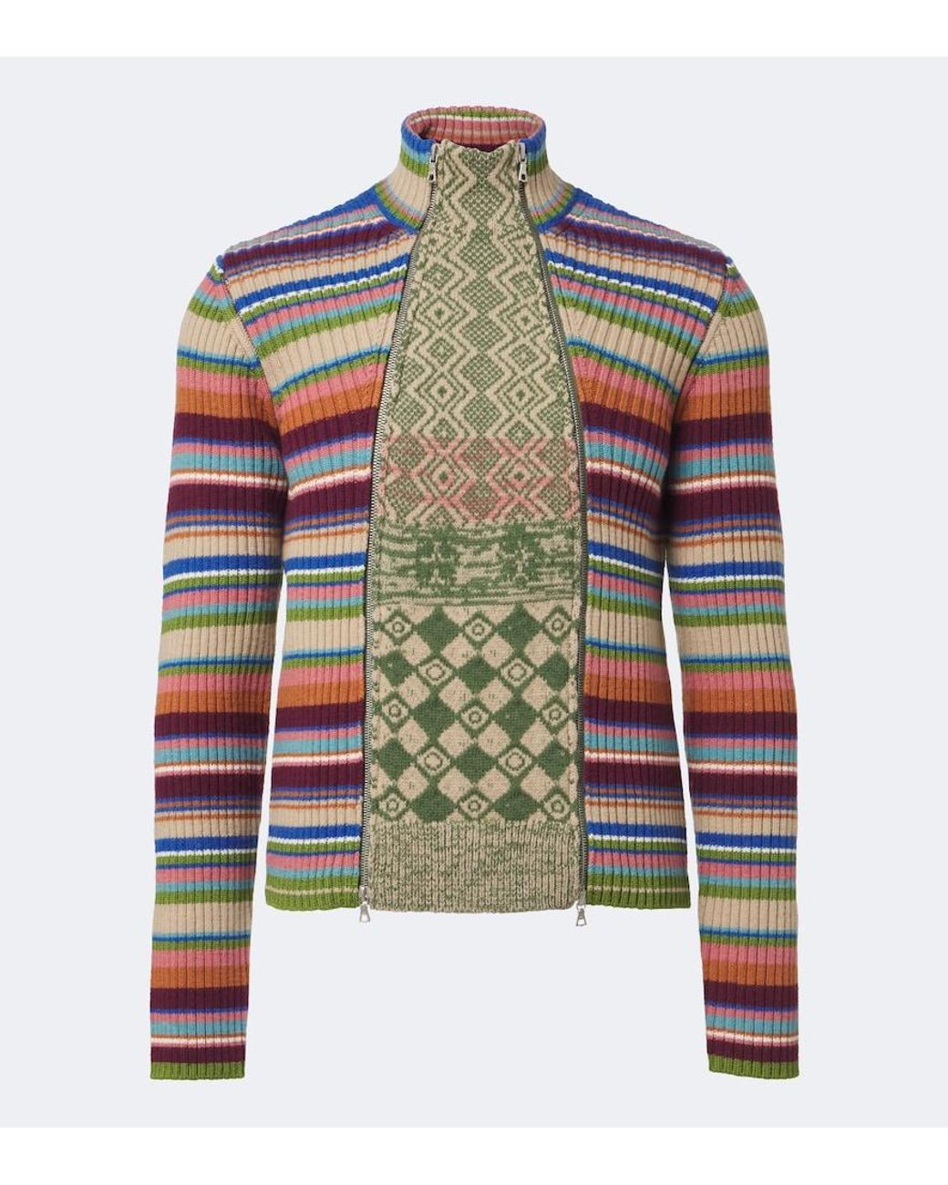 Dries Van Noten Red Striped Wool Sweater for men
