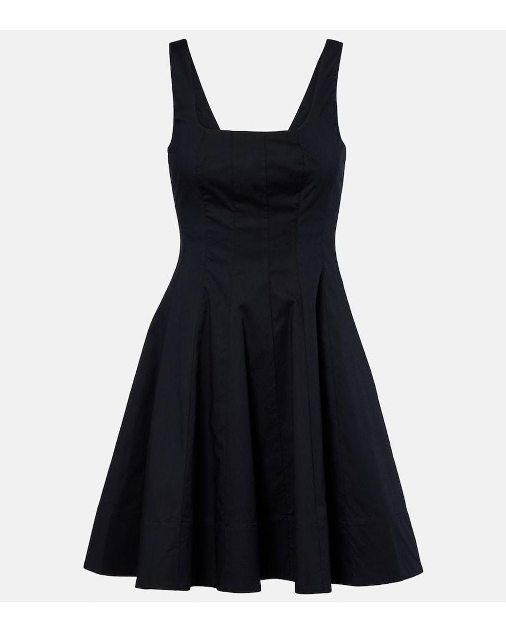 Staud Black Wells Cotton Minidress