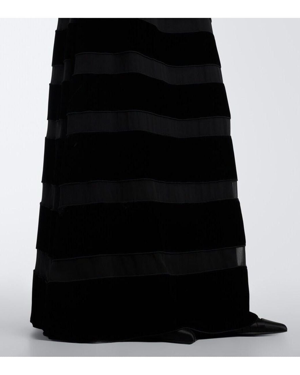 Max Mara Black Elegante Silk Georgette Gown