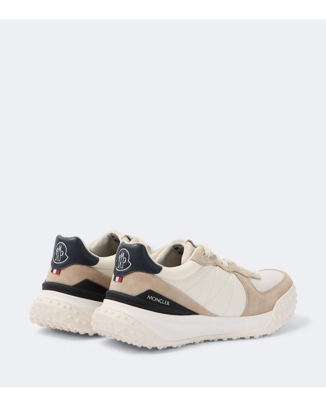 Moncler White Corso Suede-Trimmed Quilted Sneakers for men