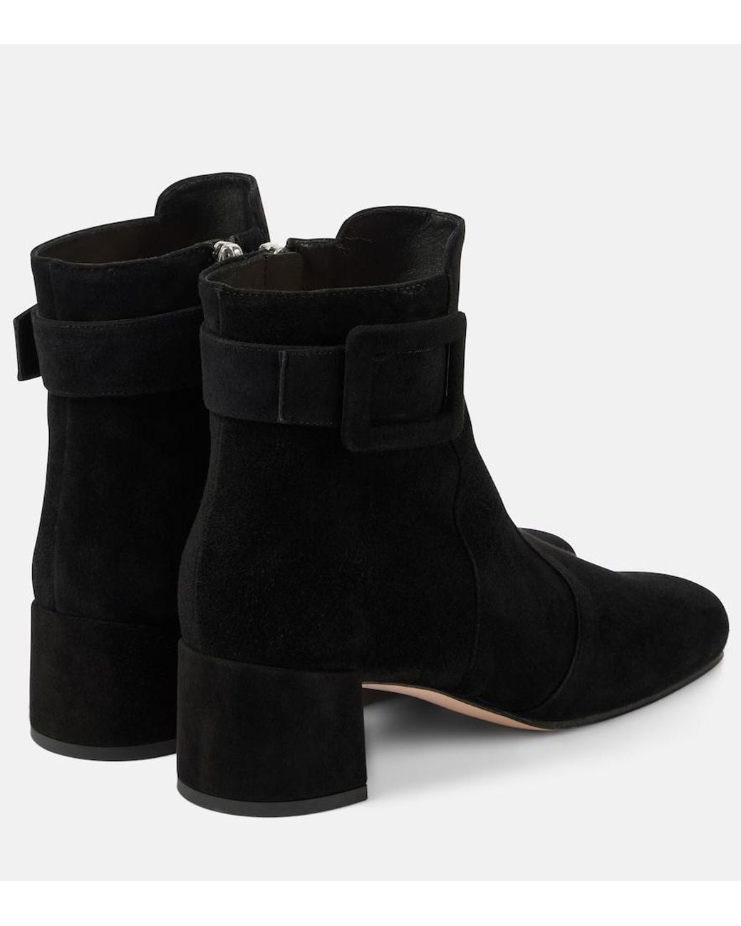 Roger Vivier Black Tres Vivier 45 Suede Ankle Boots