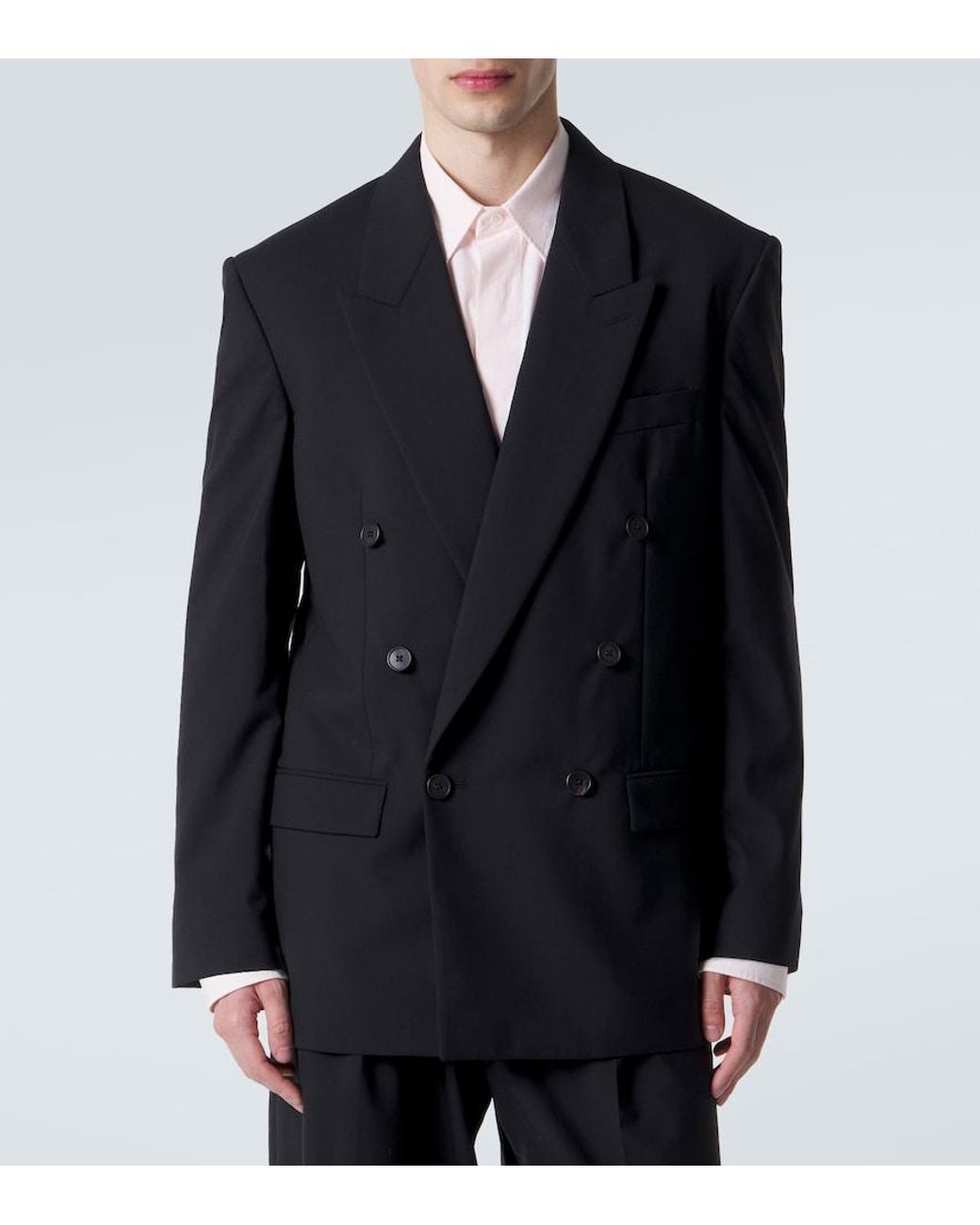 The Row Blue Mazzy Double-Breasted Wool Blazer for men