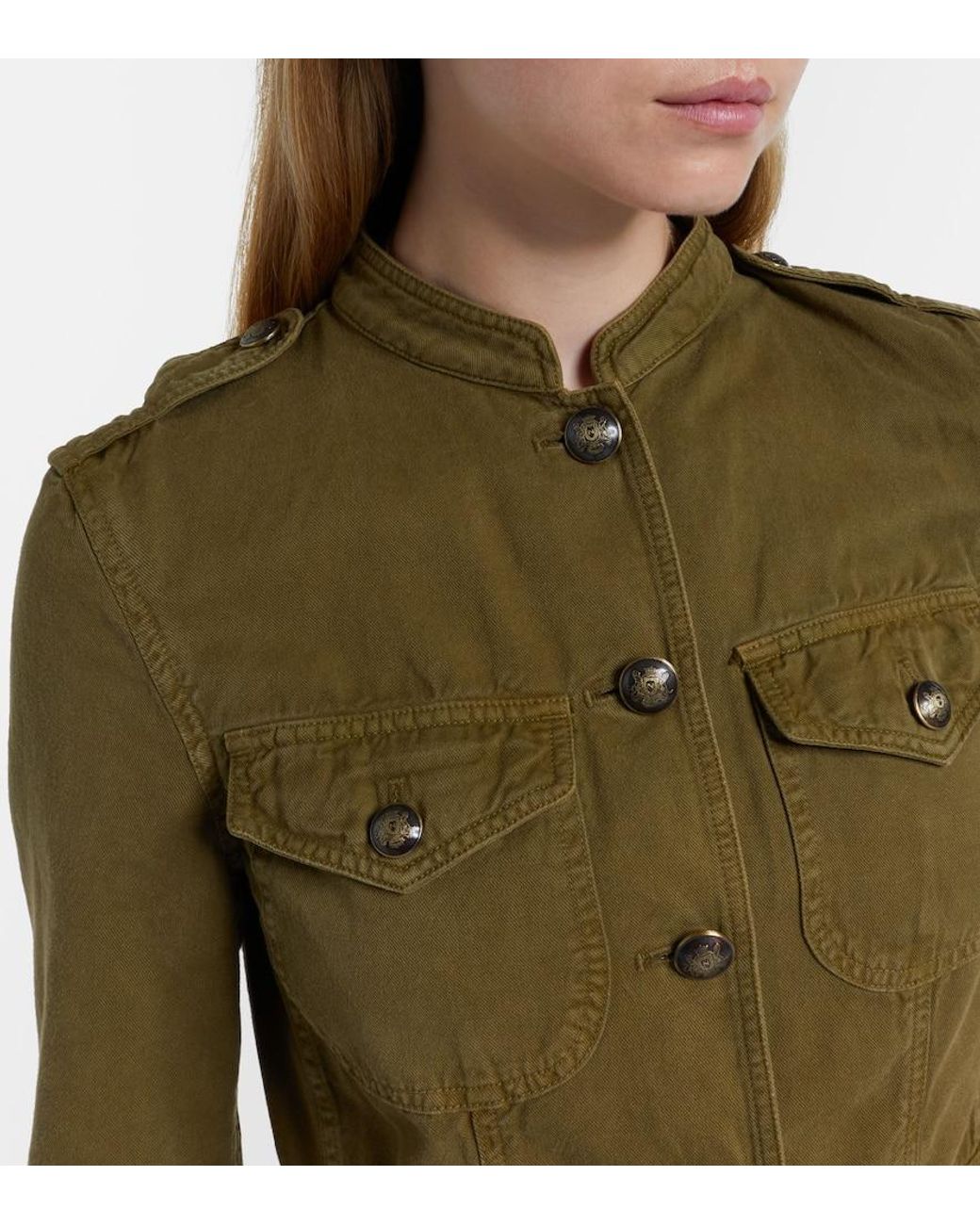 Nili Lotan Green Mona Cotton And Linen Jacket