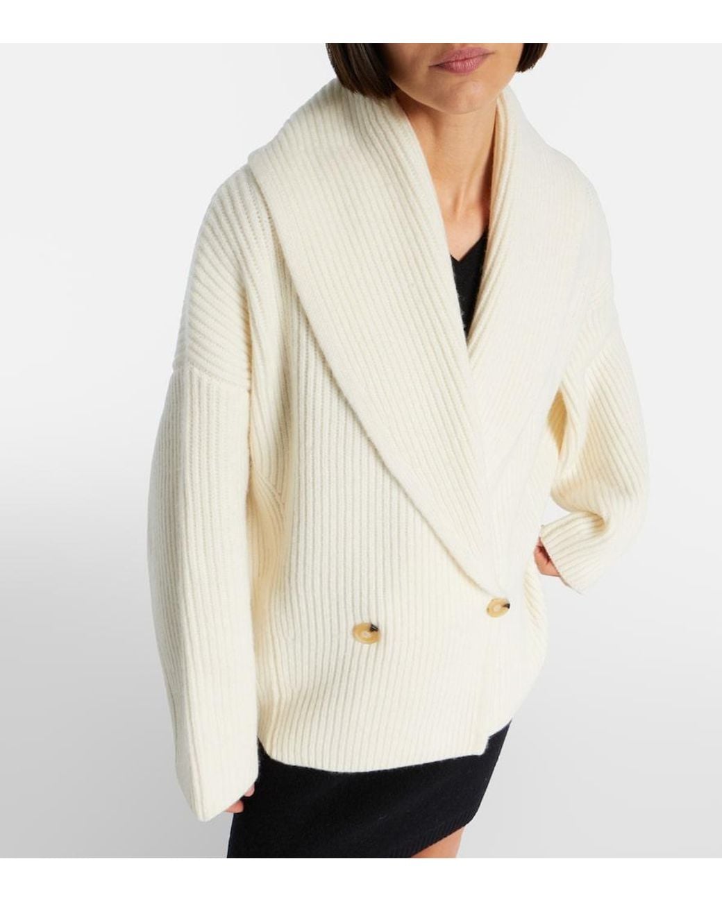 Vince Natural Ribbed-Knit Wool-Blend Jacket