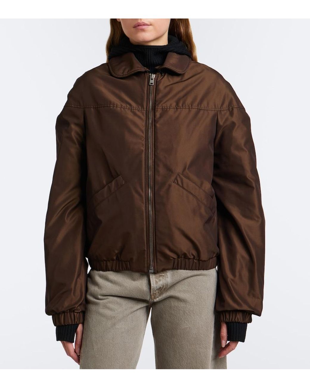 Lemaire Brown Canvas Down Jacket