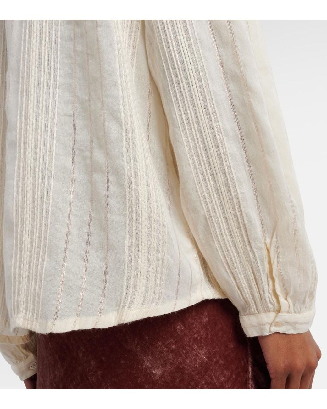 Velvet White Cynthia Striped Blouse