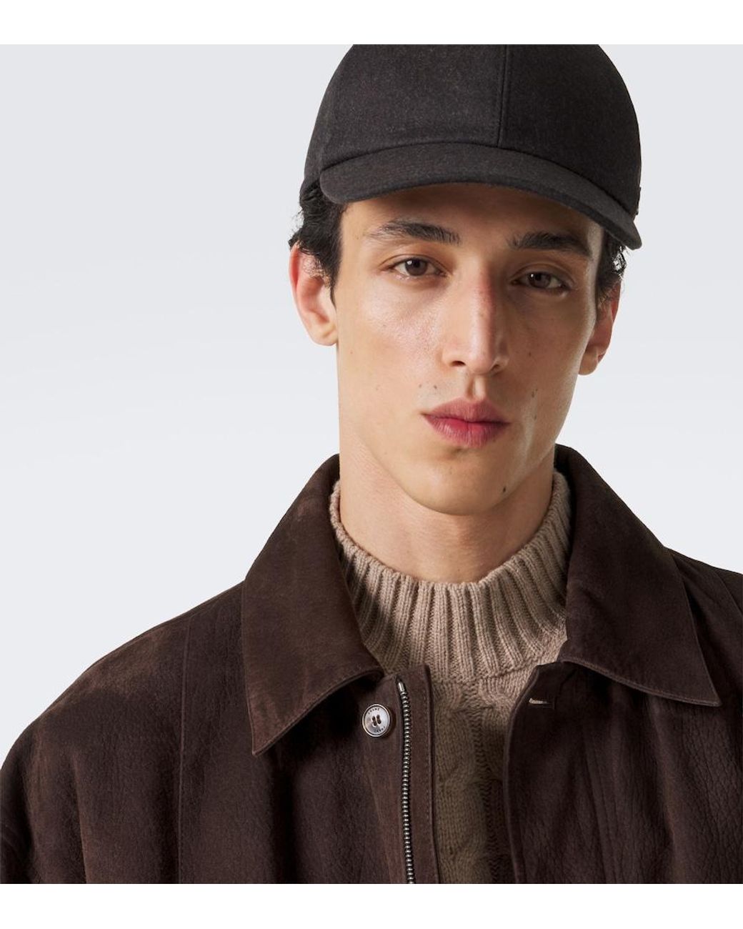 Agnona Baseballcap Aus Wolle in Gray für Herren