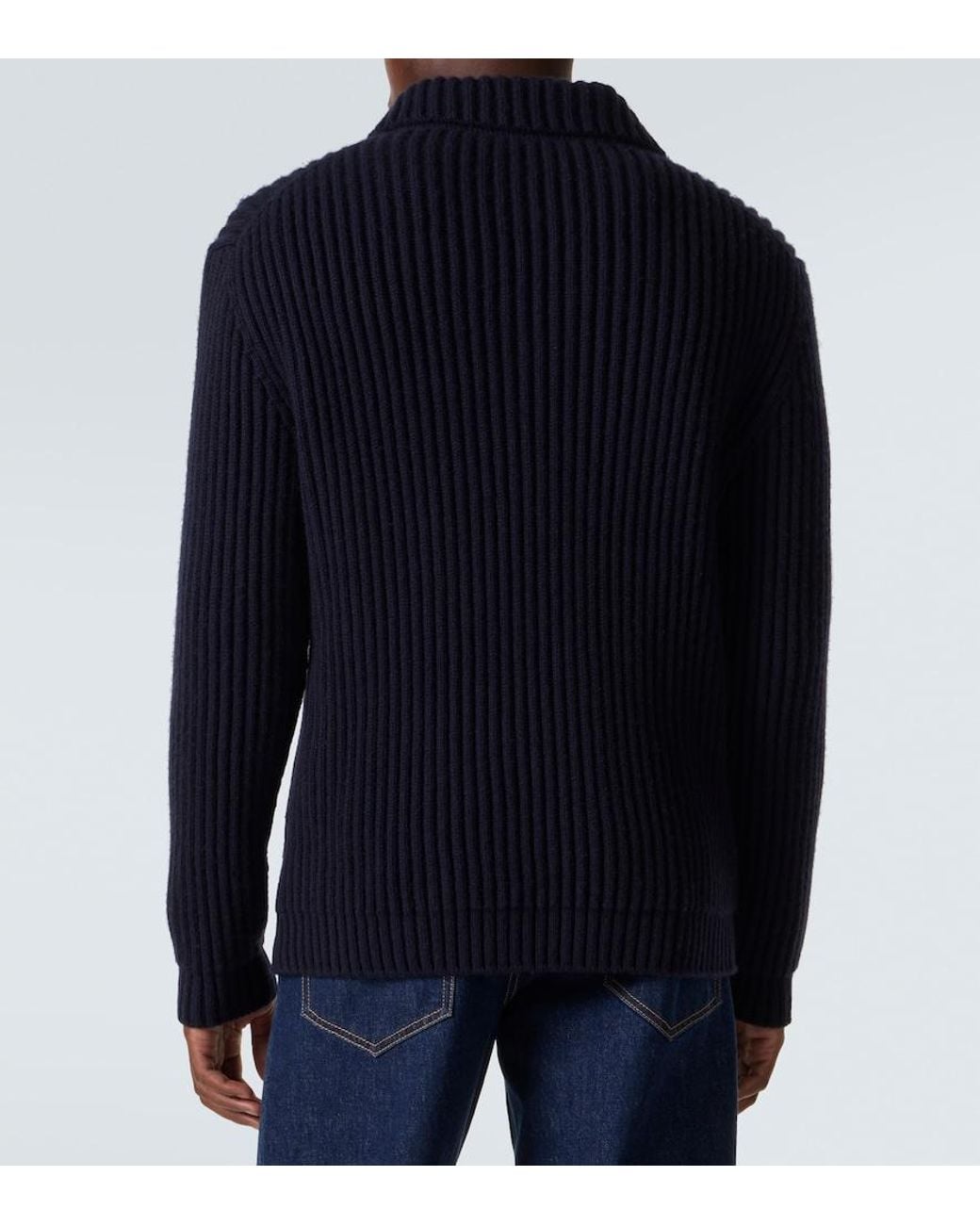 The Row Blue Hornby Cashmere Zip-Up Cardigan for men