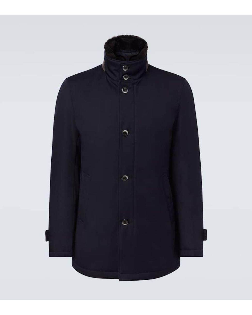 Herno Blue Virgin Wool Jacket for men