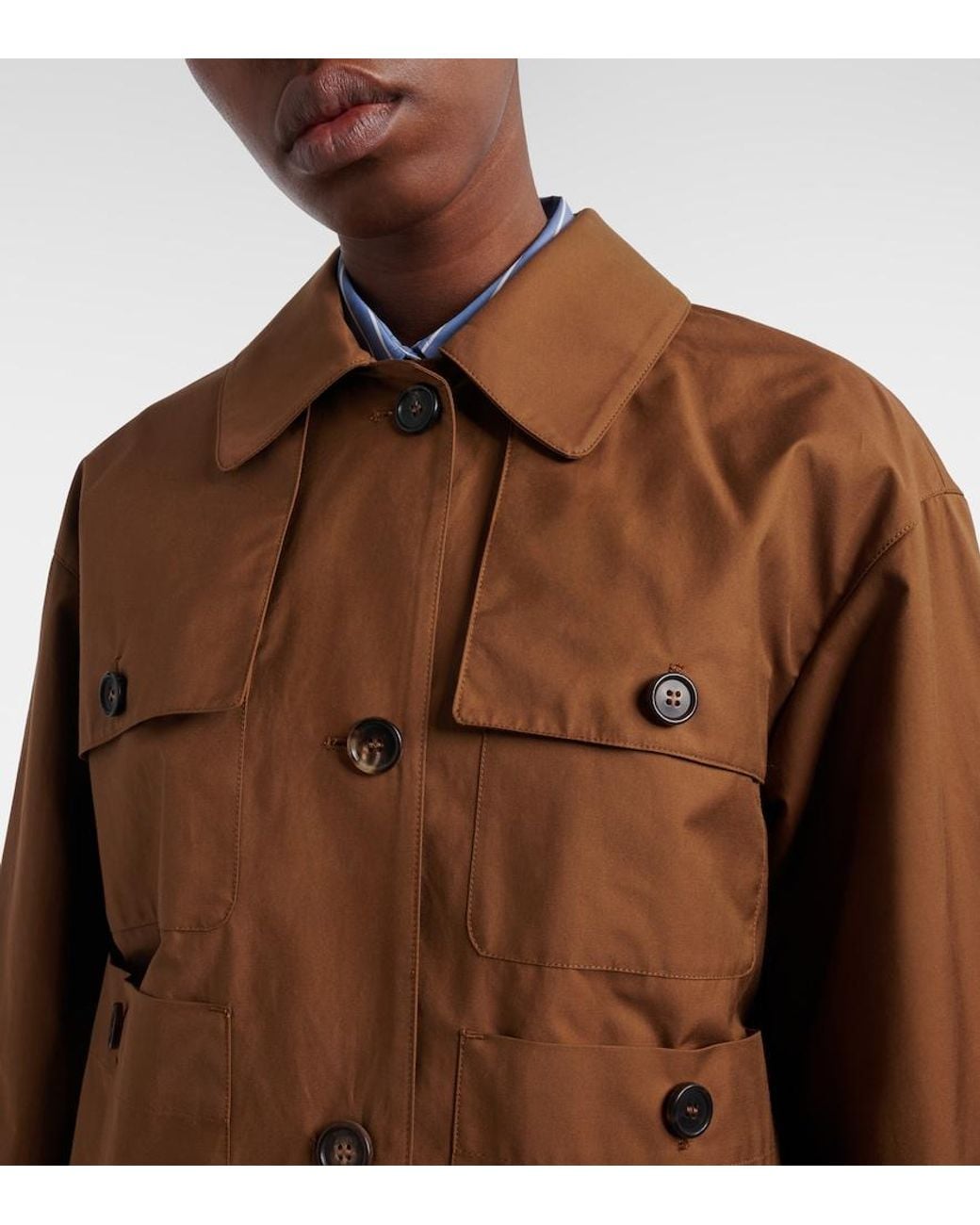Max Mara Brown The Cube Bouquet Cotton-Blend Twill Jacket