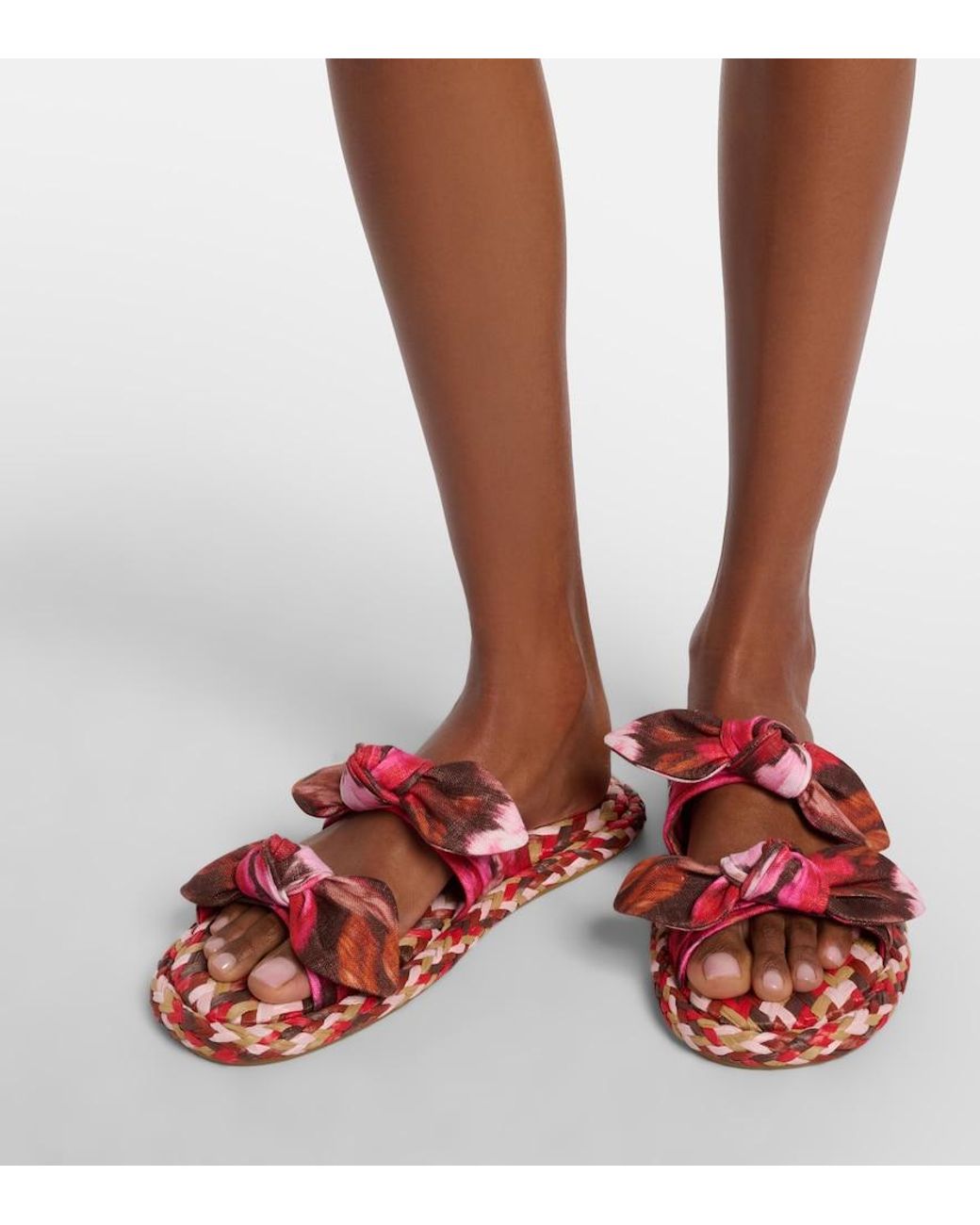 Zimmermann Red Carousel Printed Espadrille Slides