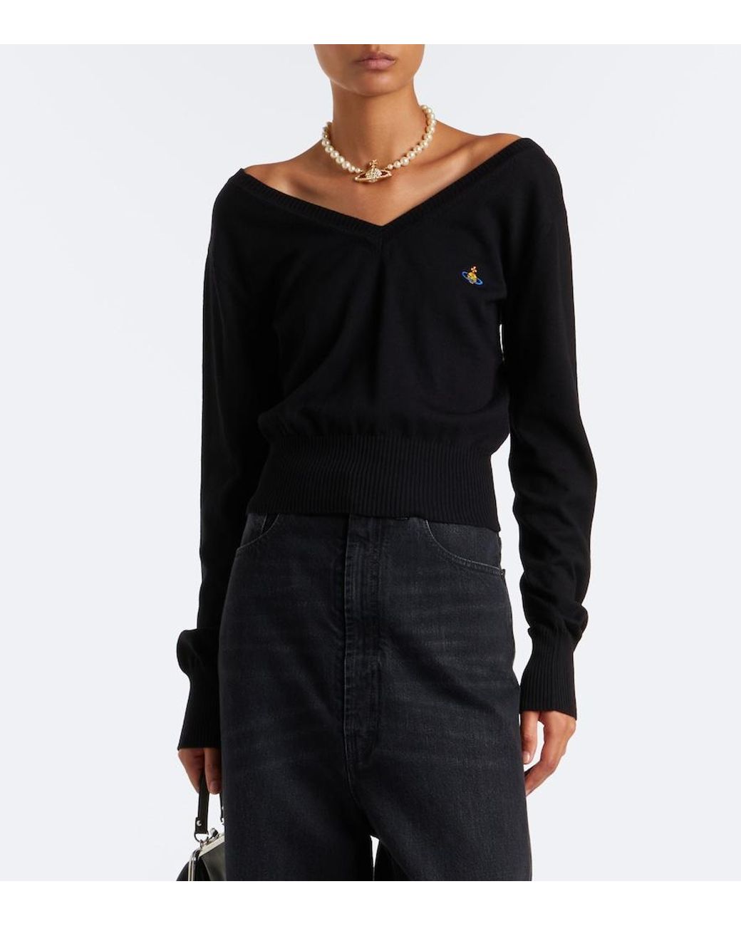 Vivienne Westwood Black Beatrice Cotton And Cashmere Sweater