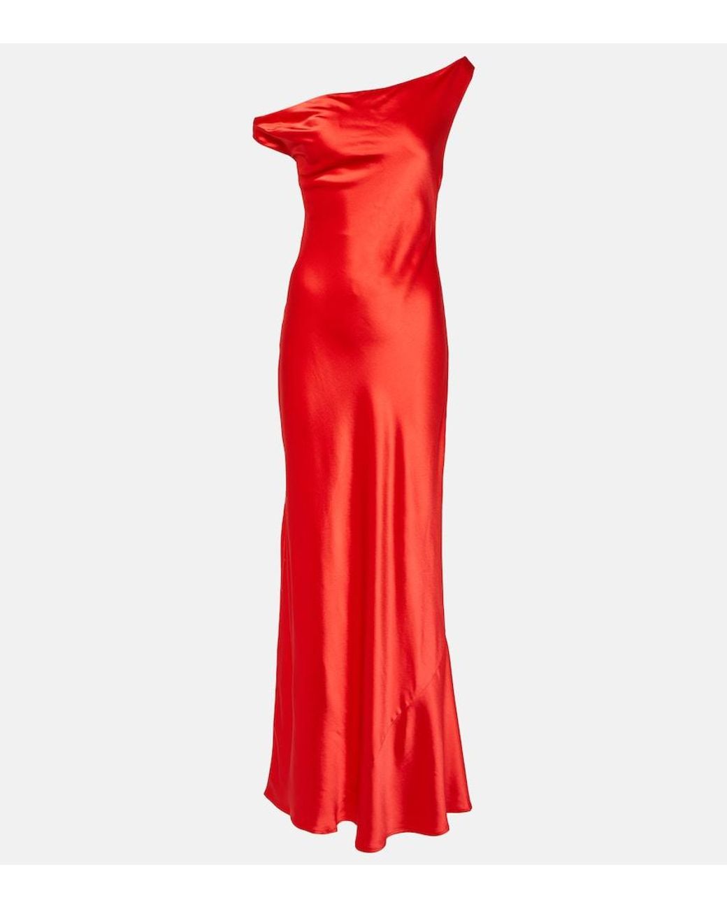 Staud Red Satin Ashanti Dress