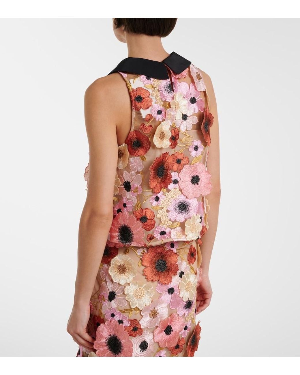 Dorothee Schumacher Pink Blooming Meadow Silk-Trimmed Top