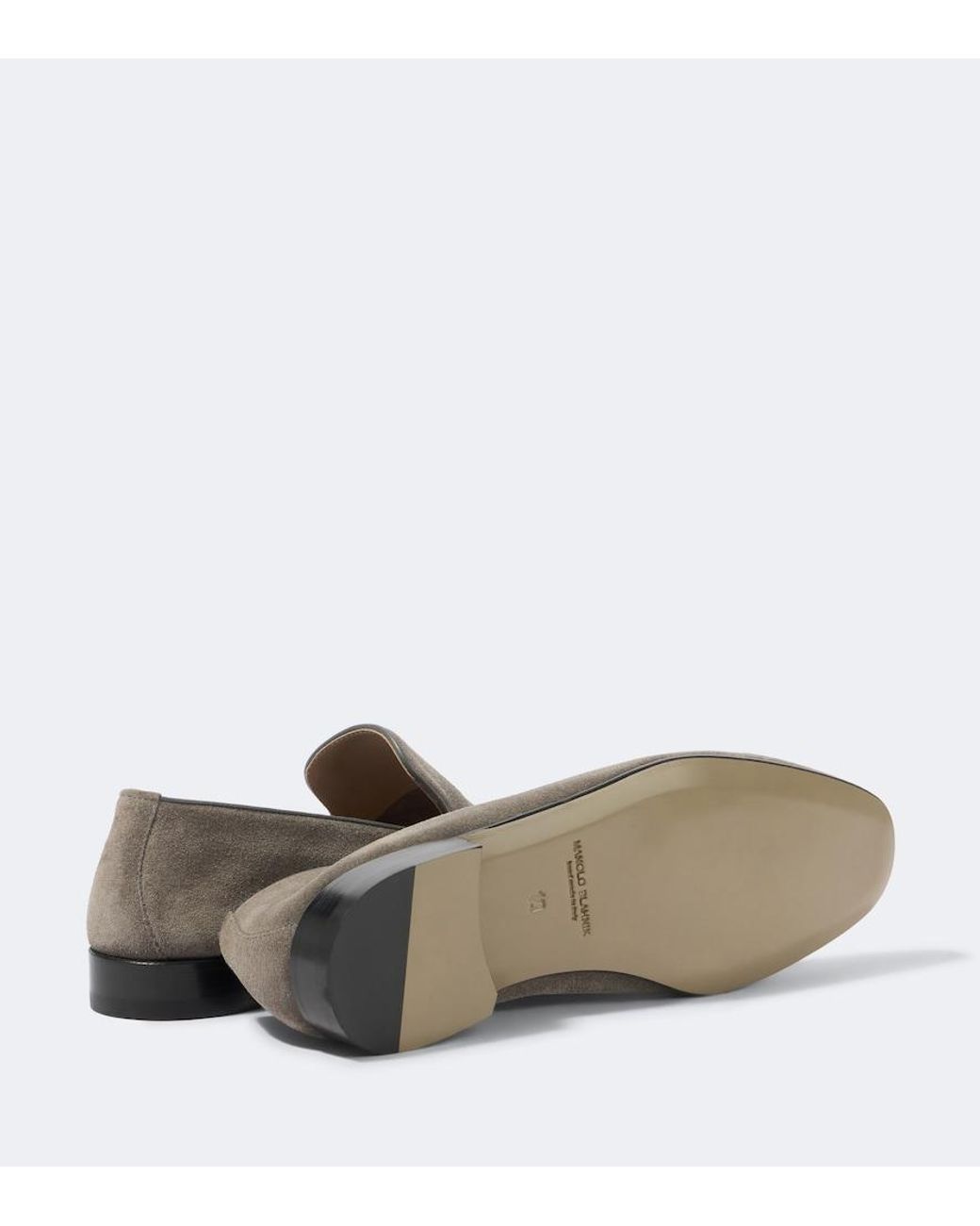 Manolo Blahnik Gray Truro Suede Loafers for men