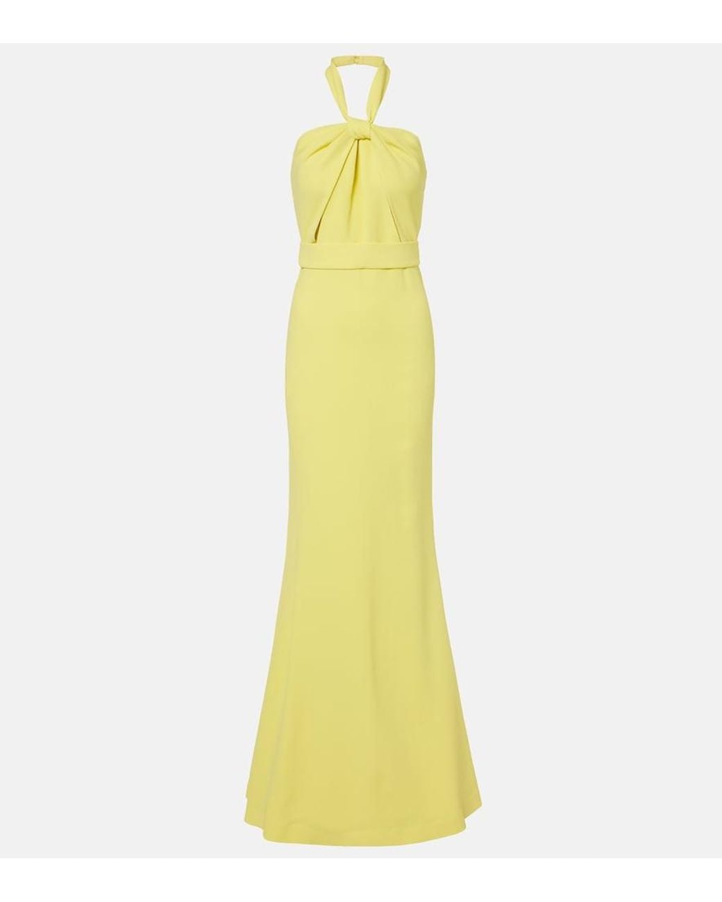 Elie Saab Yellow Halterneck Cady Gown