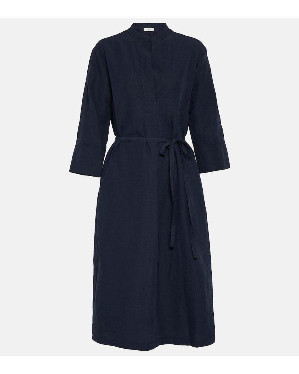 Vince Blue Cotton-Blend Midi Dress