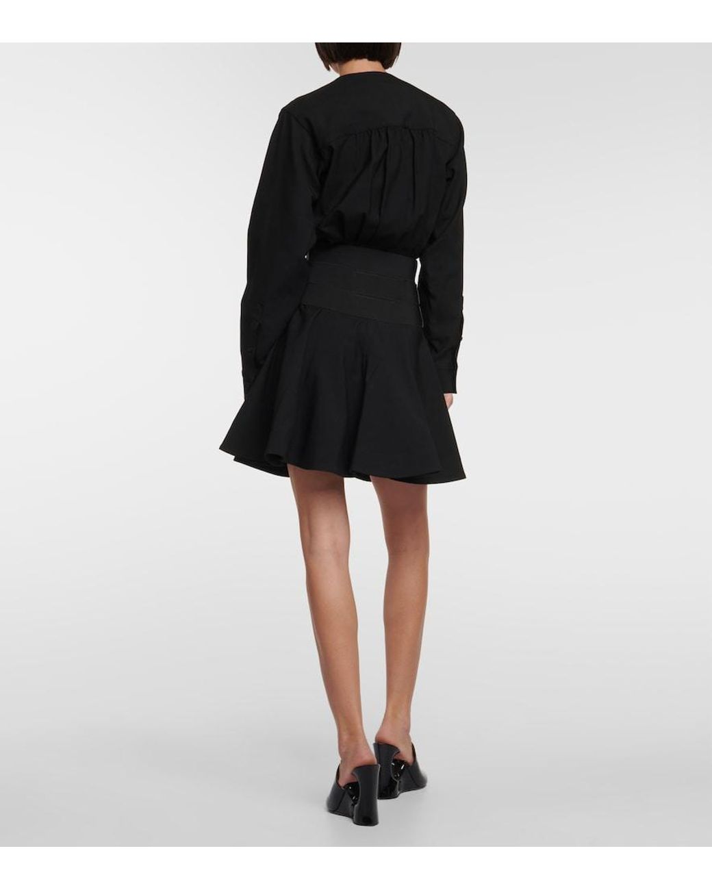 Alaïa Black Belted Wool Minidress