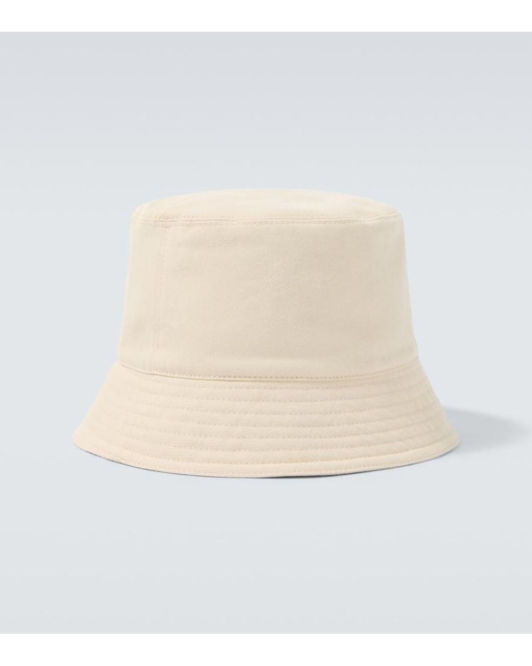Prada Natural Cotton Gabardine Bucket Hat for men