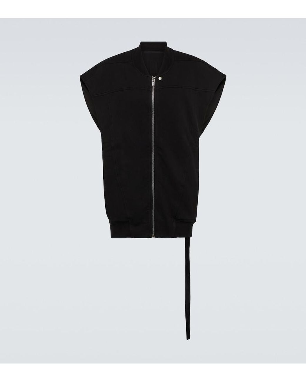 Rick Owens Black Oversized Cotton Jersey Vest for men