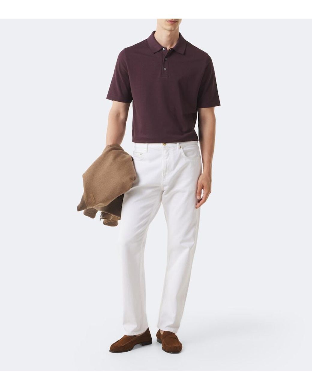 Canali Purple Cotton Polo Shirt for men
