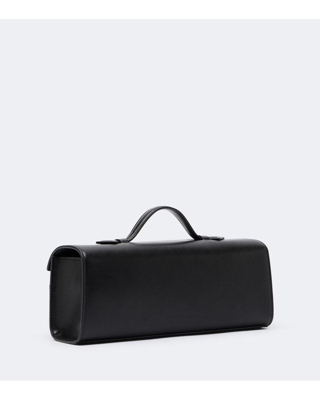SAVETTE Black Symmetry Slim Small Leather Top Handle Bag