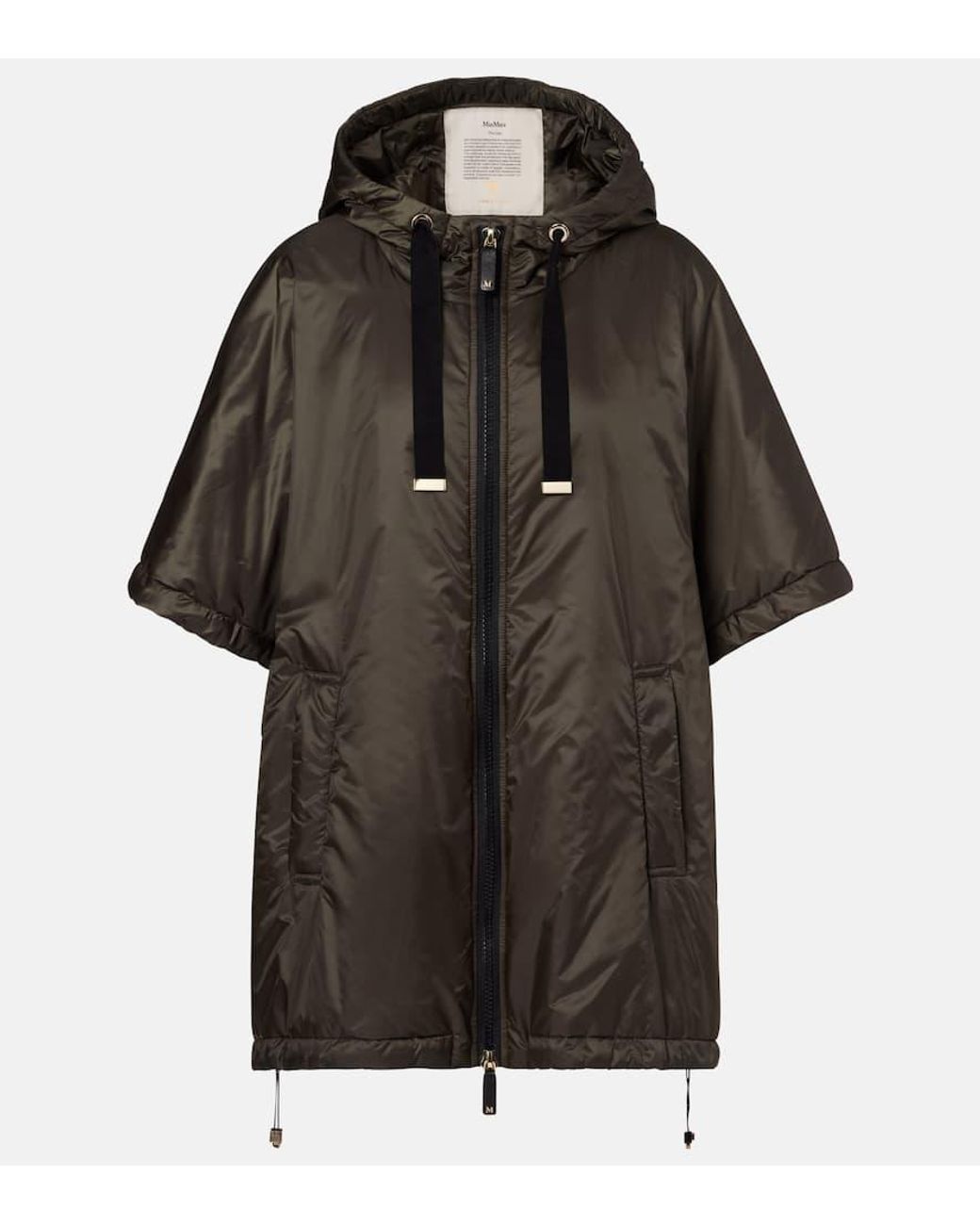 ポンチョ・ケープ S MAX MARA GREENCI PADDED CAPE Max Mara Kaki Greenci Padded Cape in Water-Repellent Canvas
