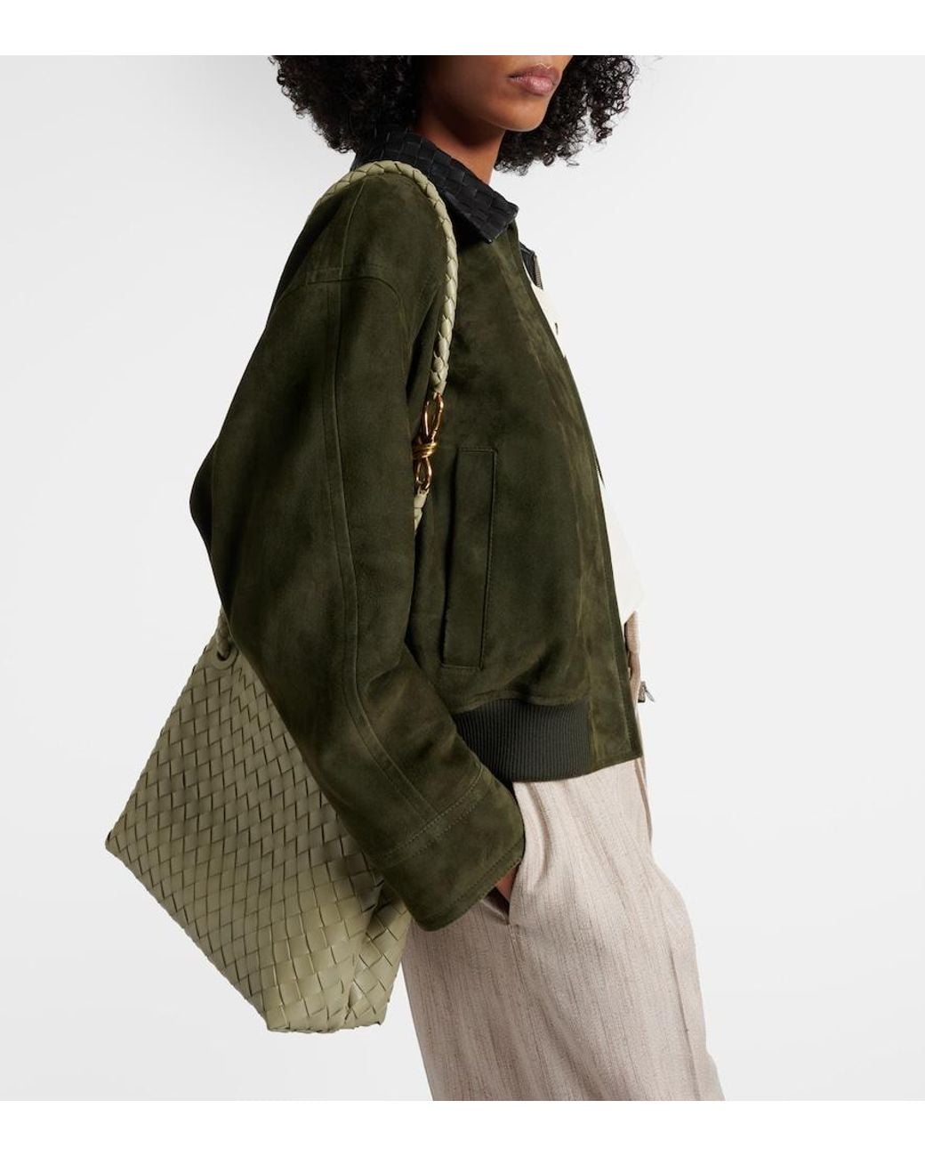 Bottega Veneta Metallic Tote Bag Andiamo Medium Aus Leder
