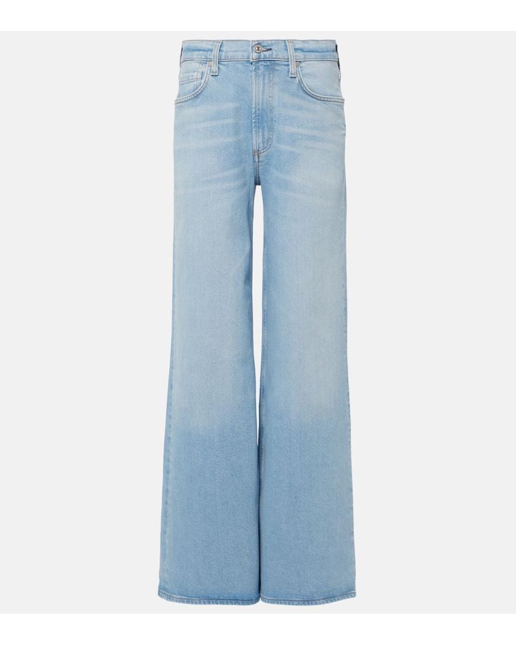 Citizens of Humanity Blue Loli Mid-Rise Wide-Leg Jeans